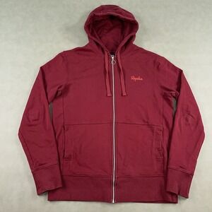 RAPHA Full Zip Hoodie Mens Small Red Cycling Cotton Lifestyle Road Bike Riding